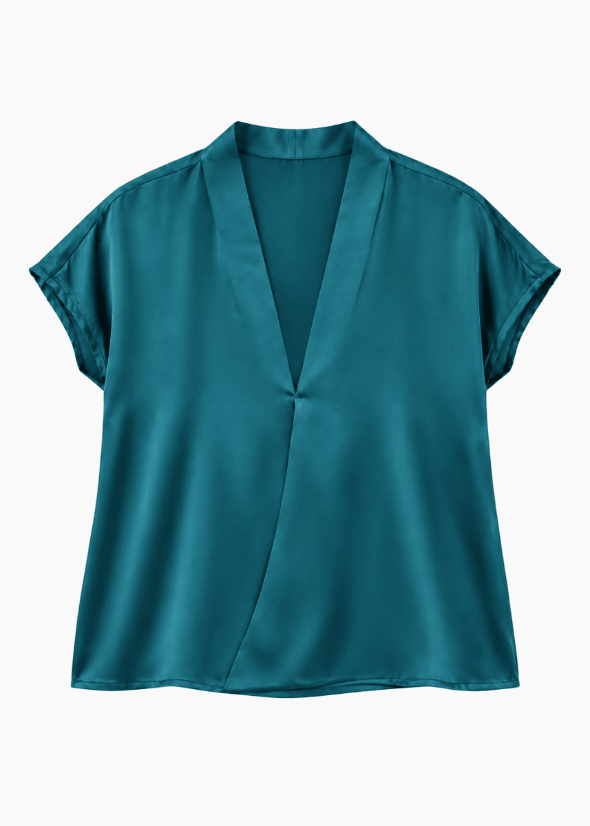 Go Wrapper Delight Top in Neptune from GO SILK at Edito Boutique