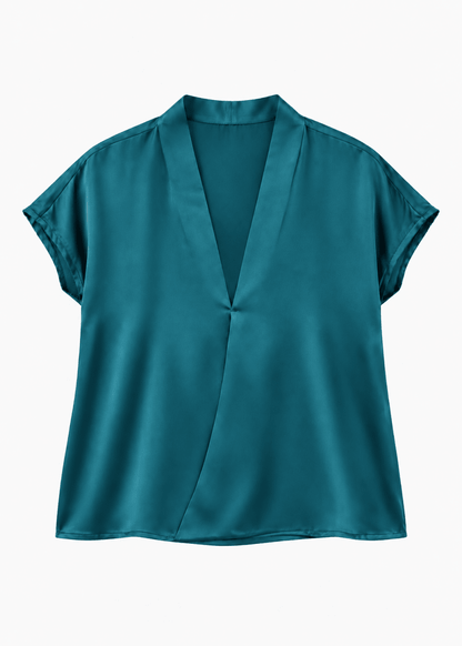 Go Wrapper Delight Top in Neptune from GO SILK at Edito Boutique