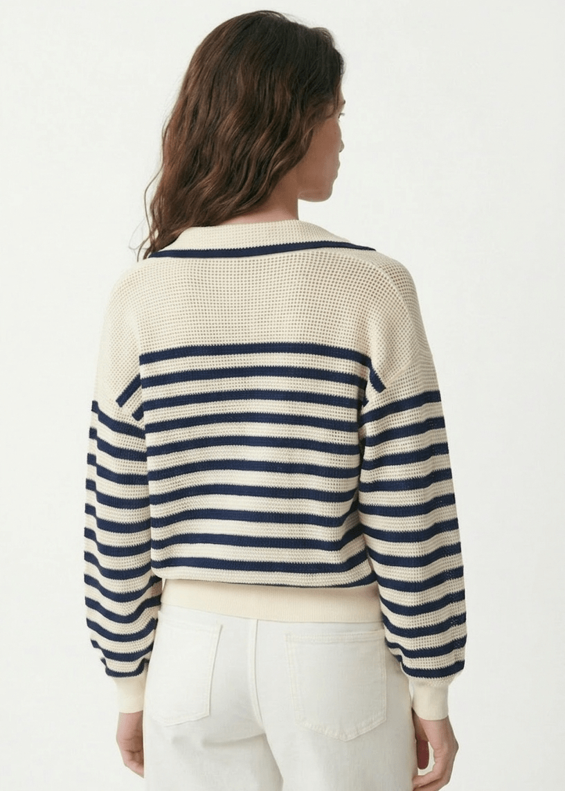 Granville Sweater in Ecru/Navy from VANESSA BRUNO at Edito boutique