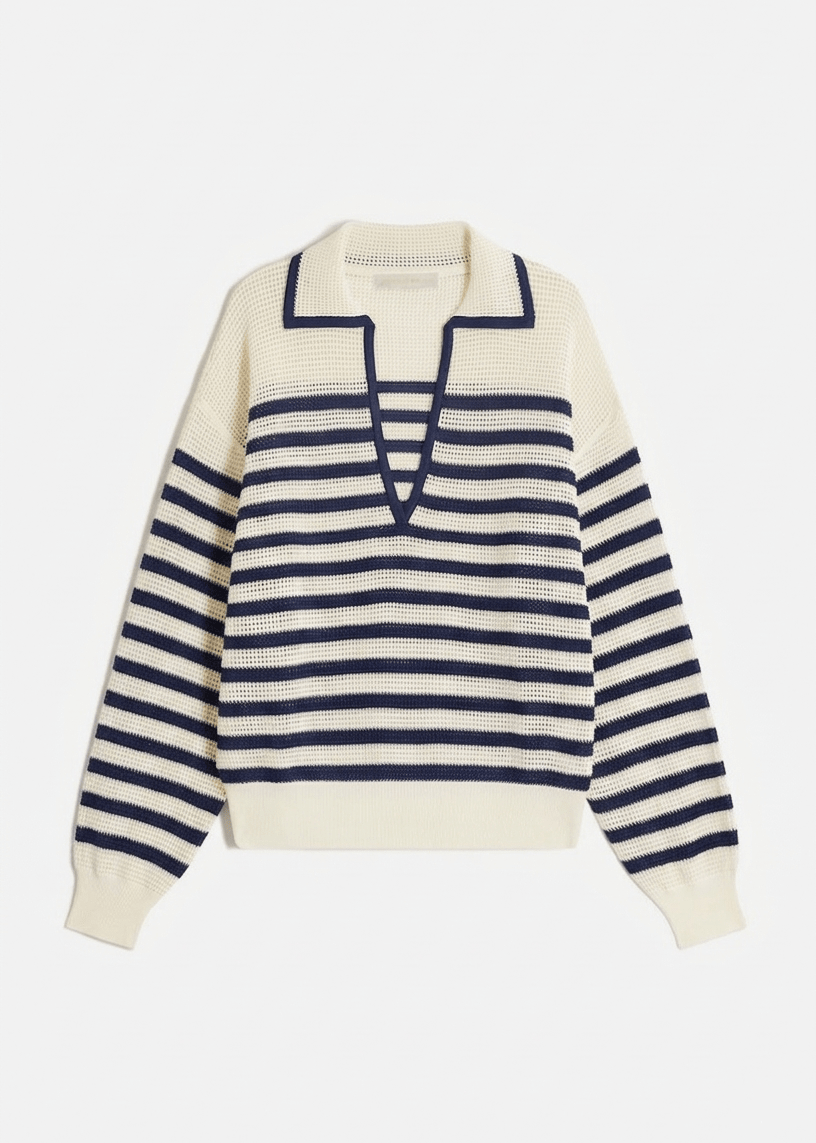 Granville Sweater in Ecru/Navy from VANESSA BRUNO at Edito boutique