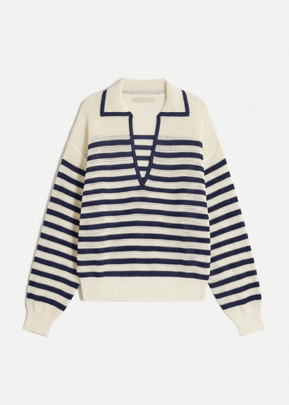 Granville Sweater in Ecru/Navy from VANESSA BRUNO at Edito boutique