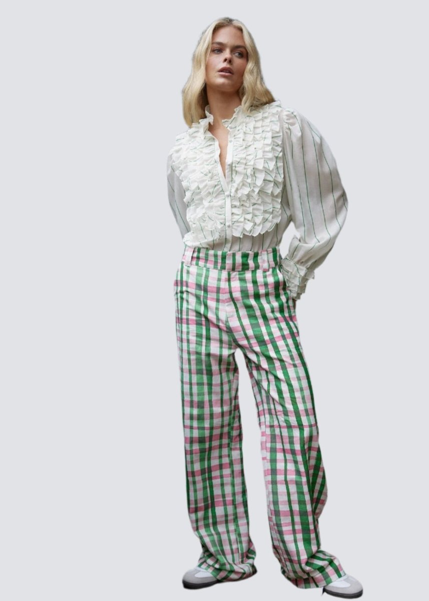 Harper Pant in Forest Check from ASTON STUDIO at Edito boutique