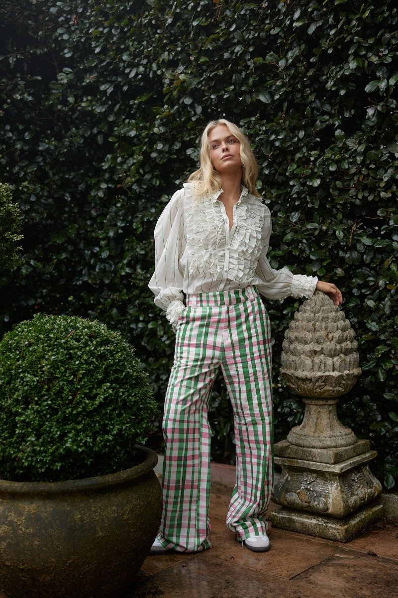 Harper Pant in Forest Check from ASTON STUDIO at Edito boutique