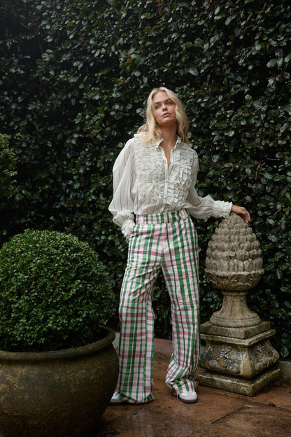 Harper Pant in Forest Check from ASTON STUDIO at Edito boutique