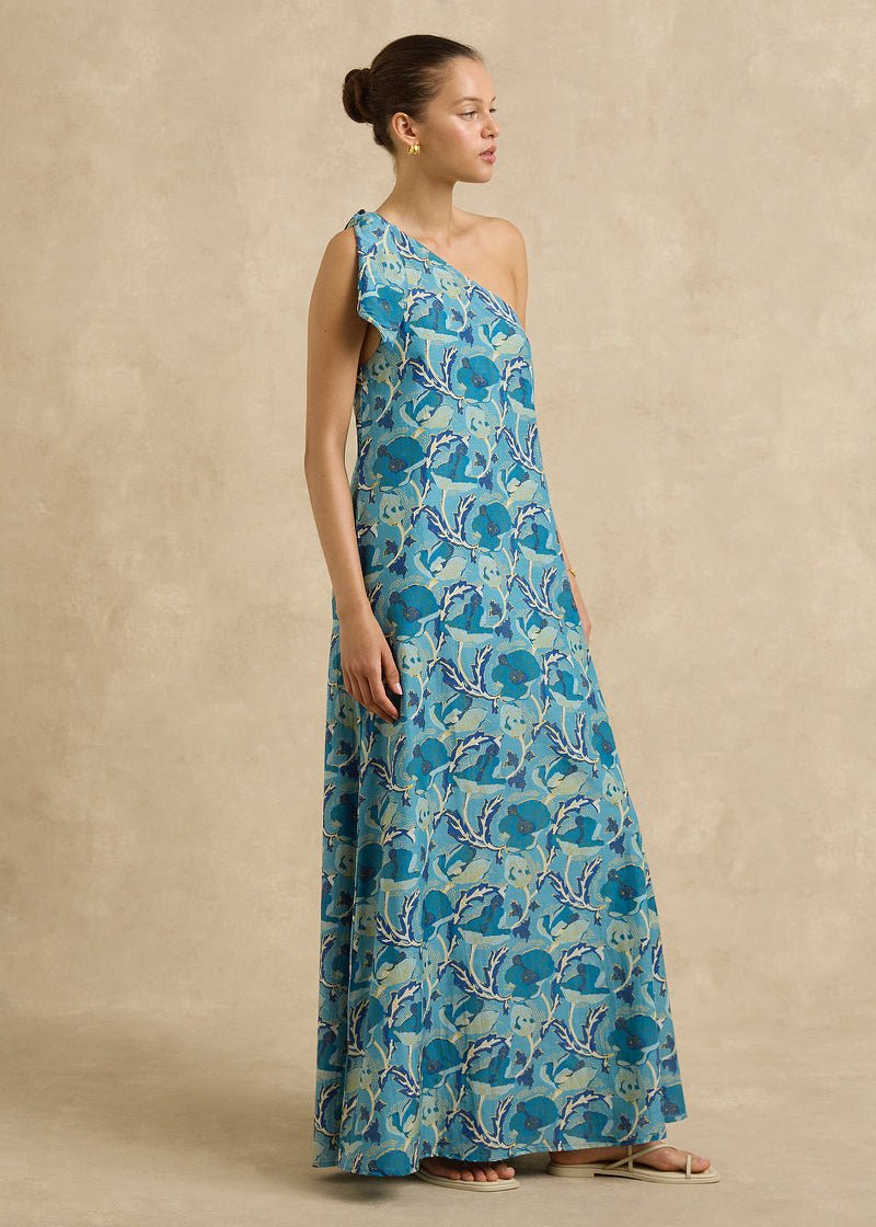 Helena Dress in Hibiscus Blue from HANNAH ARTWEAR at Edito boutique