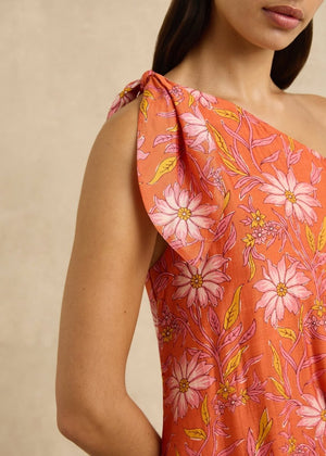 Helena Dress in Spring Daisy Crimson from HANNAH ARTWEAR at Edito boutique