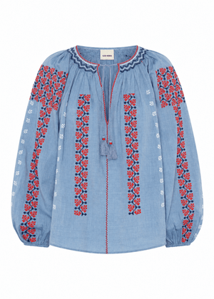 Helle Blouse in Blue Chambray from ILIO NEMA at Edito Boutique