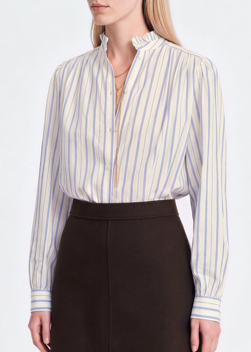 Hilda Blouse in Ecru/Blue from VANESSA BRUNO at Edito Boutique