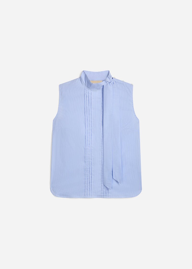 Hilly Sleeveless Blouse in Sky Blue from VANESSA BRUNO at Edito Boutique