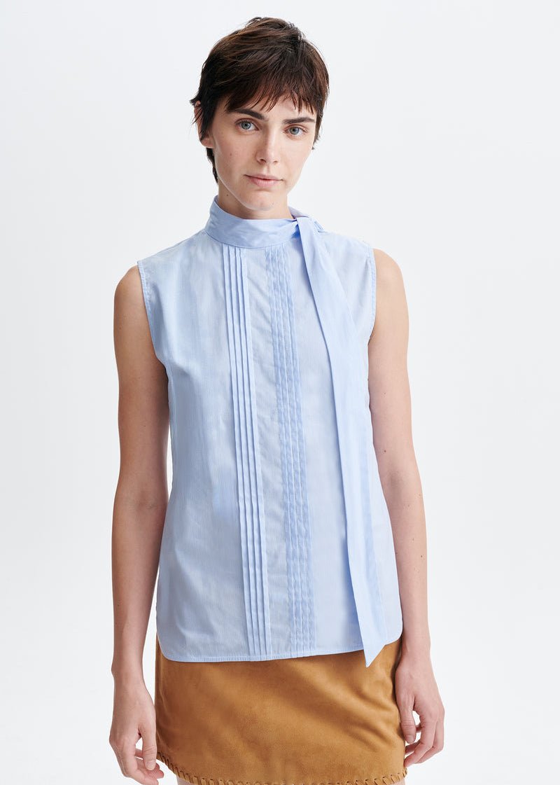 Hilly Sleeveless Blouse in Sky Blue from VANESSA BRUNO at Edito Boutique
