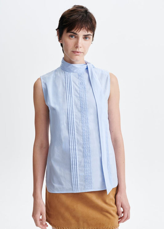 Hilly Sleeveless Blouse in Sky Blue from VANESSA BRUNO at Edito Boutique