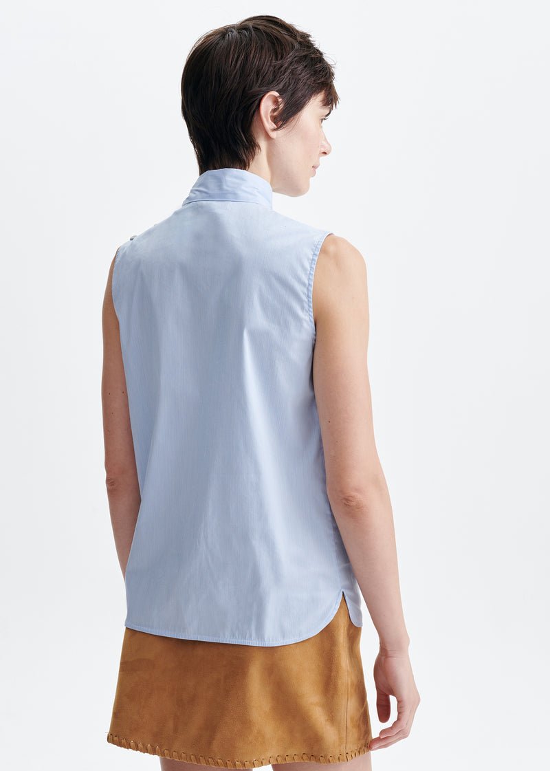 Hilly Sleeveless Blouse in Sky Blue from VANESSA BRUNO at Edito Boutique