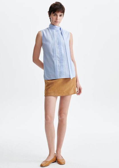 Hilly Sleeveless Blouse in Sky Blue from VANESSA BRUNO at Edito Boutique