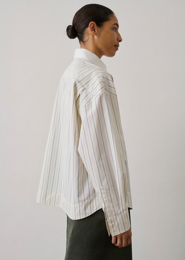 Idesia Shirt in Ecru/Blue from SOEUR at Edito boutique