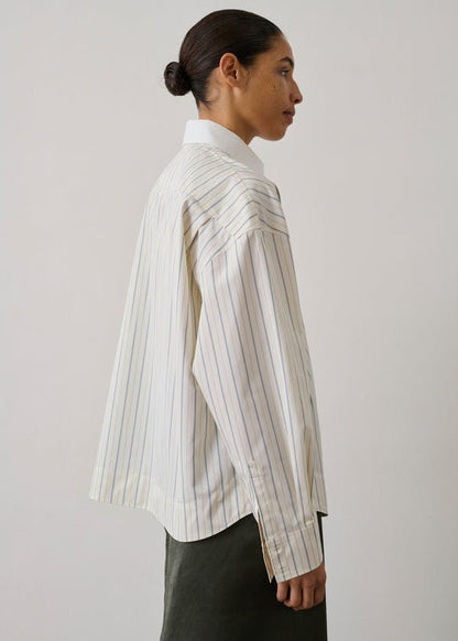 Idesia Shirt in Ecru/Blue from SOEUR at Edito boutique