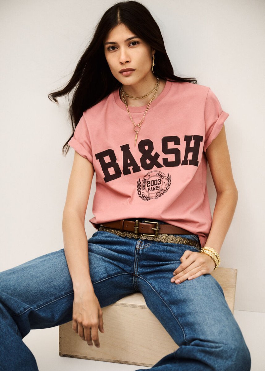 Ioni S/S Tee in Pink from BA&SH at Edito boutique