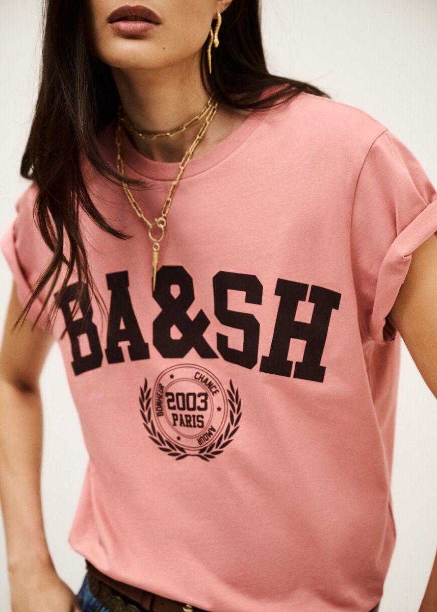 Ioni S/S Tee in Pink from BA&SH at Edito boutique