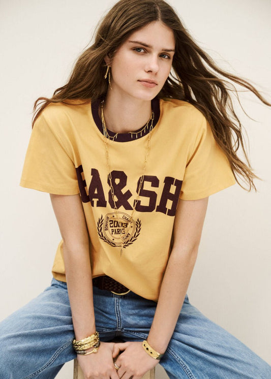 Ioni S/S Tee in Yellow from BA&SH at Edito boutique