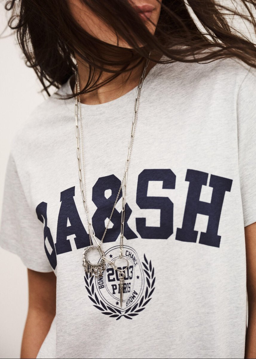 Ioni T-Shirt in Marled Gray from BA&SH at Edito boutique