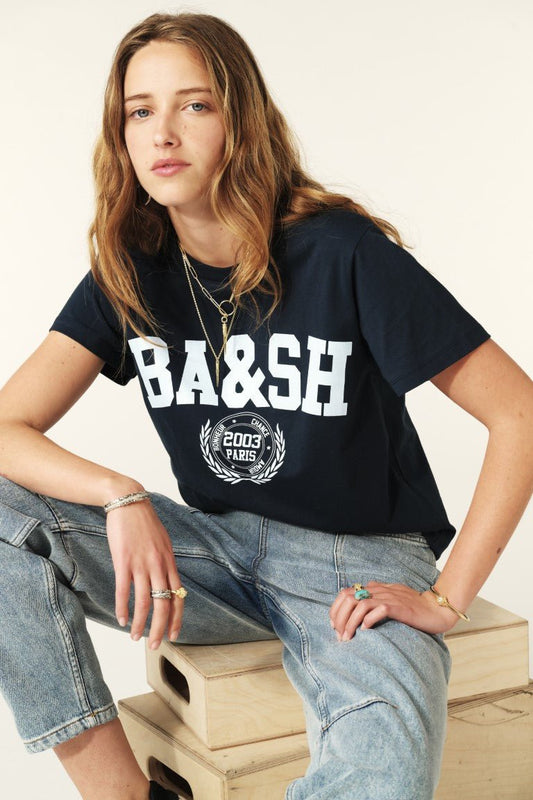Ioni T-Shirt in Navy from BA&SH at Edito boutique