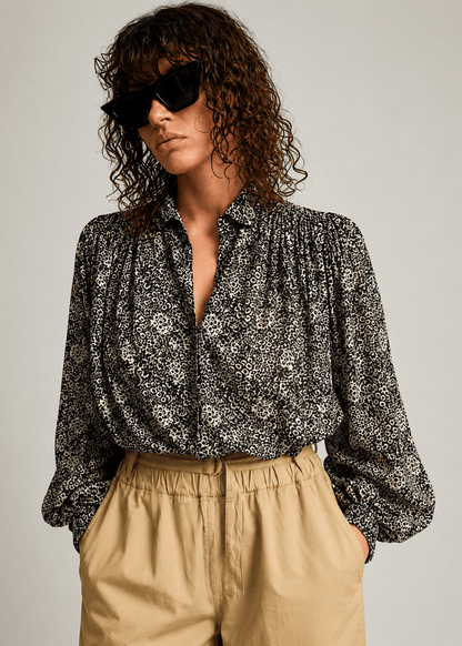 Irene Blouse in Black/Ecru from LAURENCE BRAS at Edito Boutique
