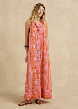 Isha Dress in Spring Daisy Crimson from HANNAH ARTWEAR at Edito boutique