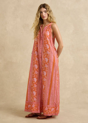 Isha Dress in Spring Daisy Crimson from HANNAH ARTWEAR at Edito boutique