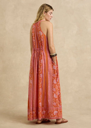 Isha Dress in Spring Daisy Crimson from HANNAH ARTWEAR at Edito boutique