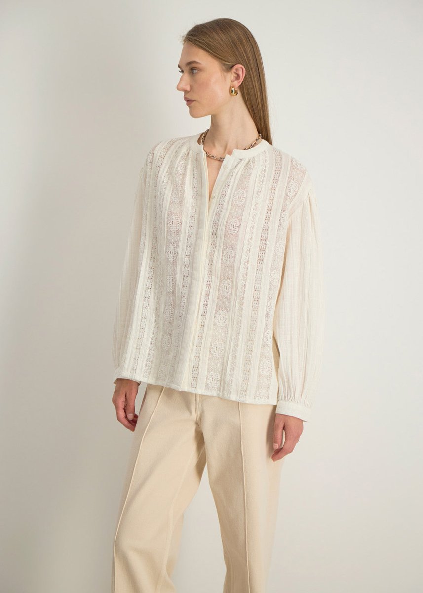 Isolde Lace Shirt in Sand from STELLA FOREST at Edito boutique