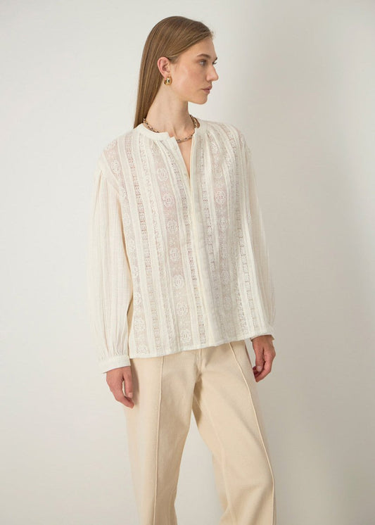 Isolde Lace Shirt in Sand from STELLA FOREST at Edito boutique
