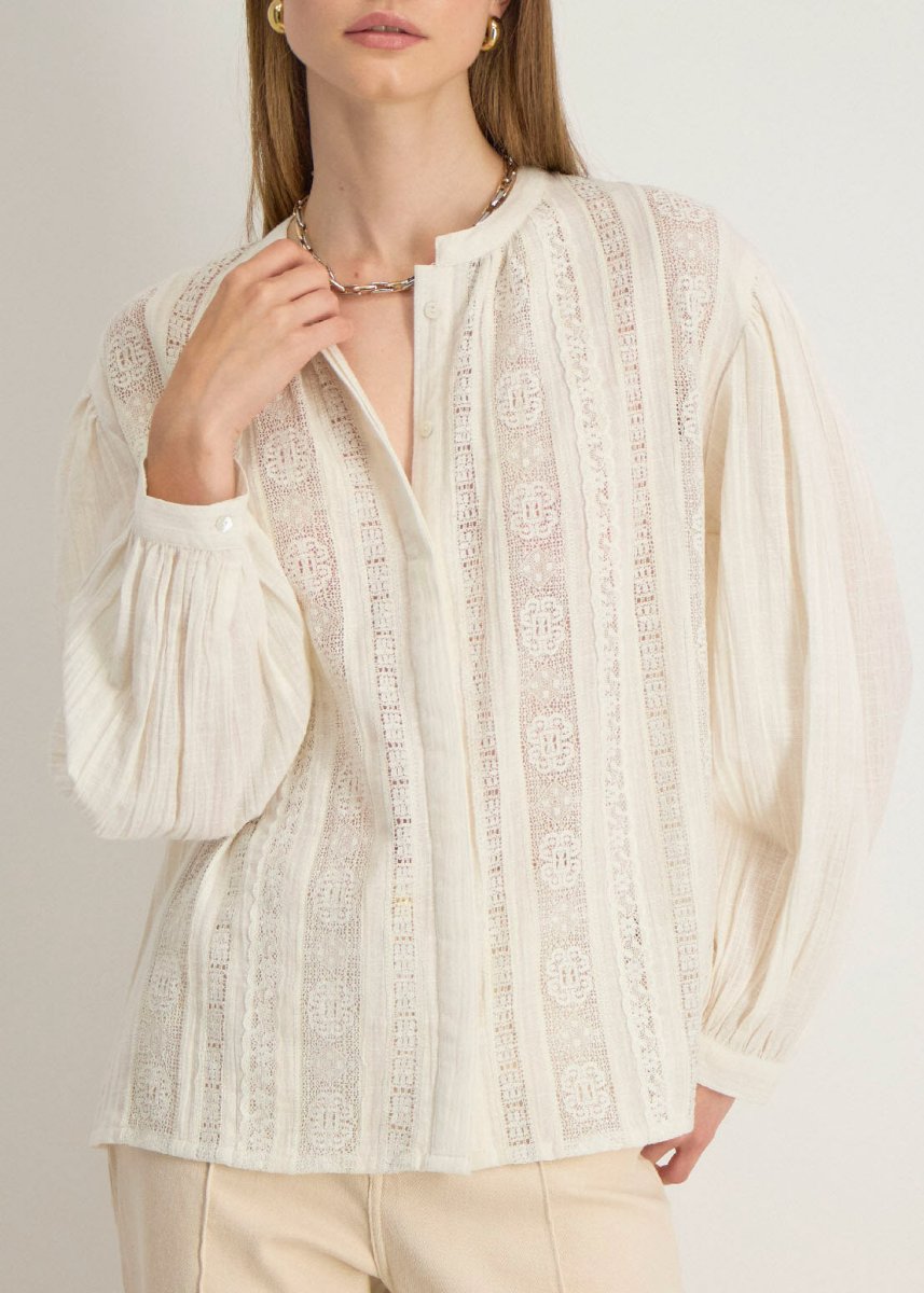 Isolde Lace Shirt in Sand from STELLA FOREST at Edito boutique
