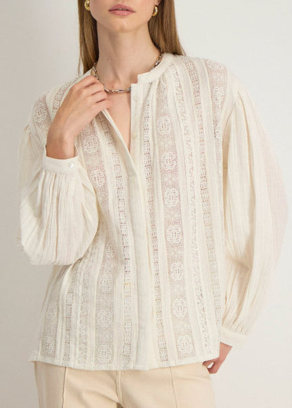 Isolde Lace Shirt in Sand from STELLA FOREST at Edito boutique