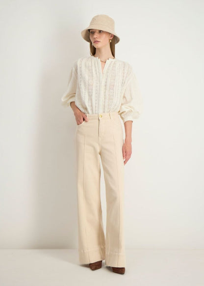 Isolde Lace Shirt in Sand from STELLA FOREST at Edito boutique