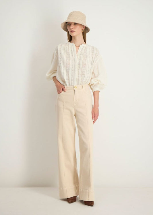 Isolde Lace Shirt in Sand from STELLA FOREST at Edito boutique