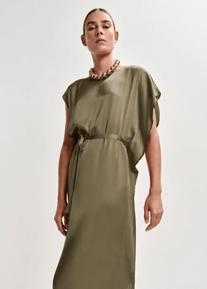 Jaliyah Dress in Olive from ESSENTIEL ANTWERP at Edito Boutique