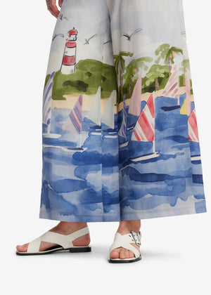 Jamie Wide Leg Pants in Nautical from LEO LIN at Edito boutique