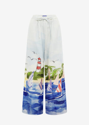 Jamie Wide Leg Pants in Nautical from LEO LIN at Edito boutique