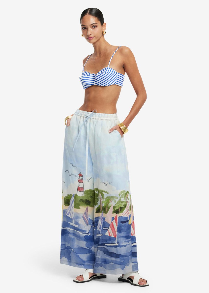 Jamie Wide Leg Pants in Nautical from LEO LIN at Edito boutique