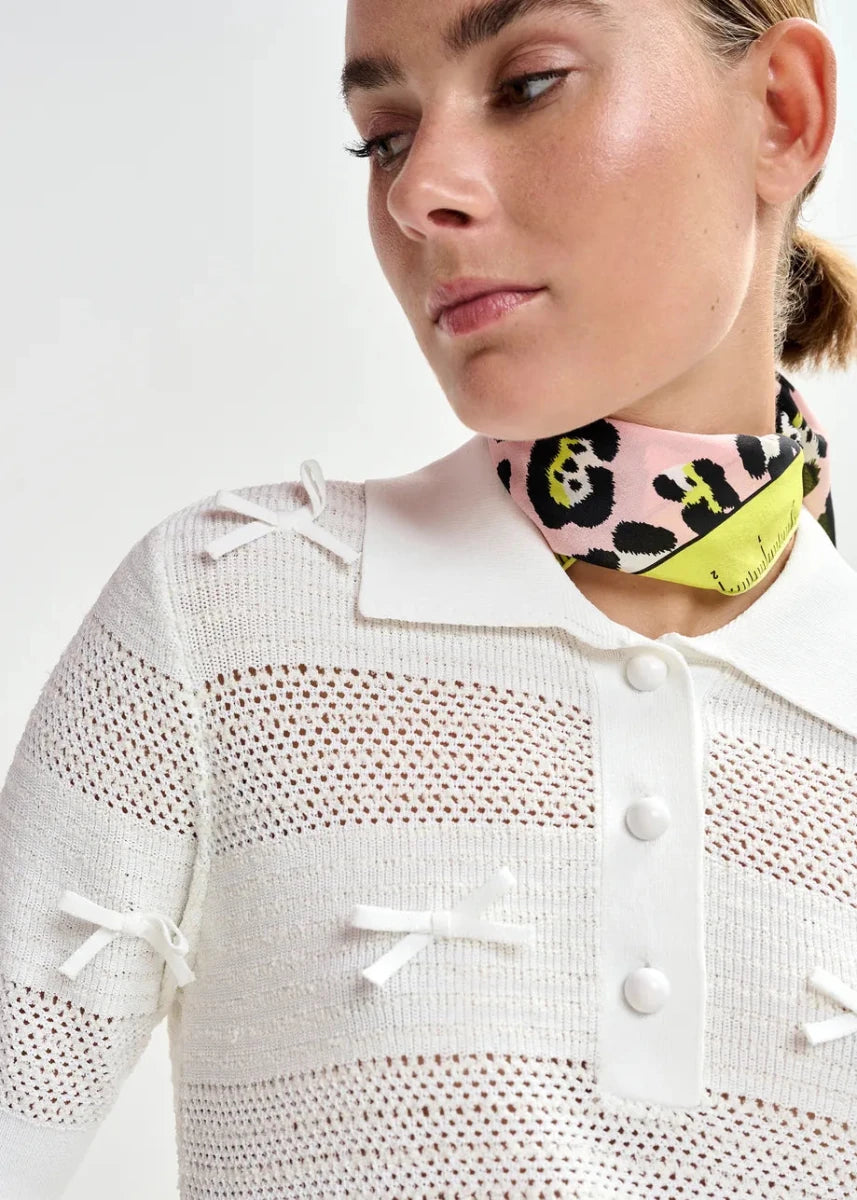 Jarts Polo Top in Off White from ESSENTIEL ANTWERP at Edito Boutique