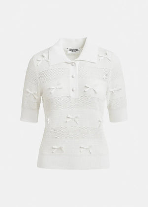 Jarts Polo Top in Off White from ESSENTIEL ANTWERP at Edito Boutique