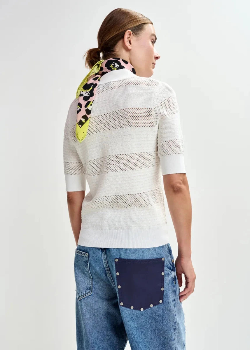 Jarts Polo Top in Off White from ESSENTIEL ANTWERP at Edito Boutique