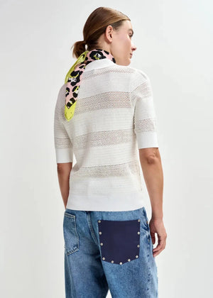 Jarts Polo Top in Off White from ESSENTIEL ANTWERP at Edito Boutique