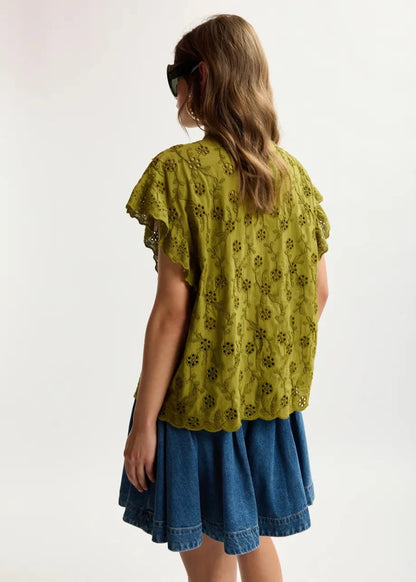 Jellaba Blouse in Khaki from ESSENTIEL ANTWERP at Edito Boutique