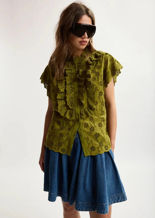 Jellaba Blouse in Khaki from ESSENTIEL ANTWERP at Edito Boutique
