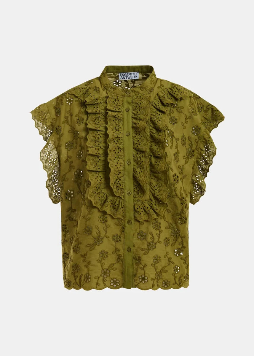 Jellaba Blouse in Khaki from ESSENTIEL ANTWERP at Edito Boutique