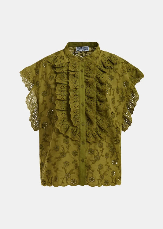 Jellaba Blouse in Khaki from ESSENTIEL ANTWERP at Edito Boutique