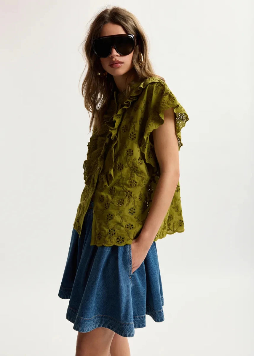 Jellaba Blouse in Khaki from ESSENTIEL ANTWERP at Edito Boutique
