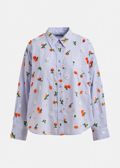 Jimena Embellished Shirt in Light Blue from ESSENTIEL ANTWERP at Edito Boutique