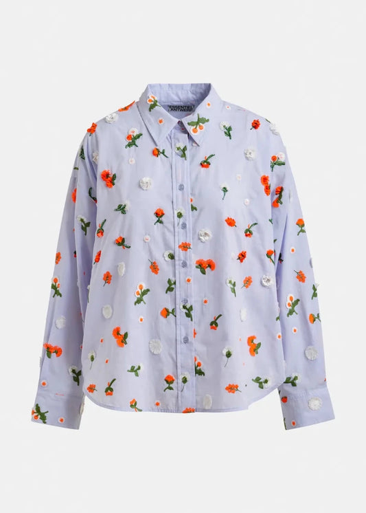 Jimena Embellished Shirt in Light Blue from ESSENTIEL ANTWERP at Edito Boutique