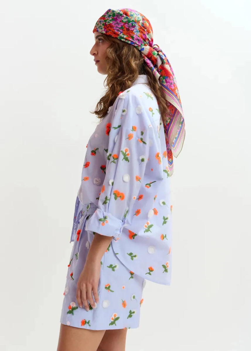 Jimena Embellished Shirt in Light Blue from ESSENTIEL ANTWERP at Edito Boutique